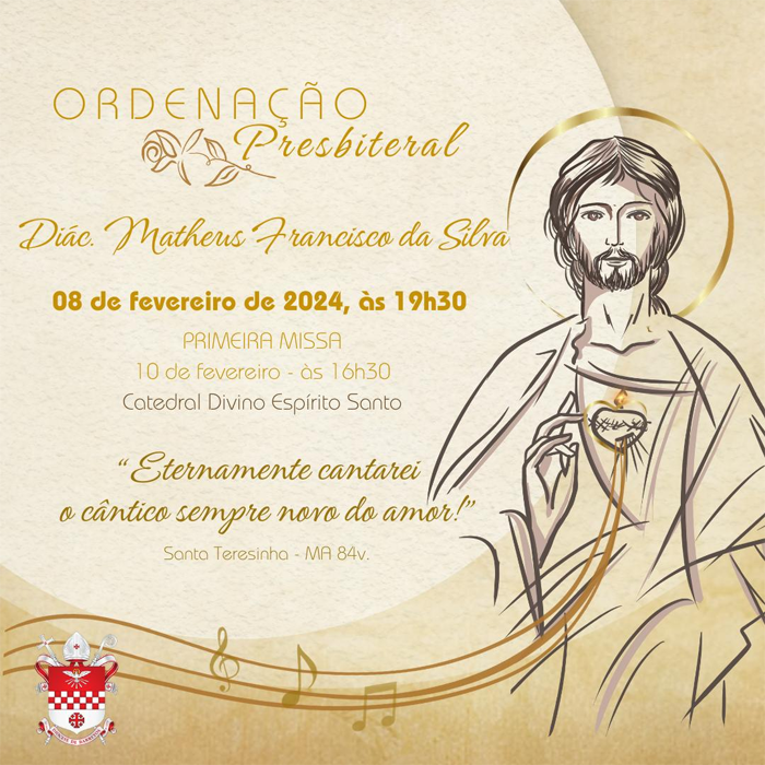 Diocese de Barretos celebra a Ordenação Presbiteral de Matheus Francisco